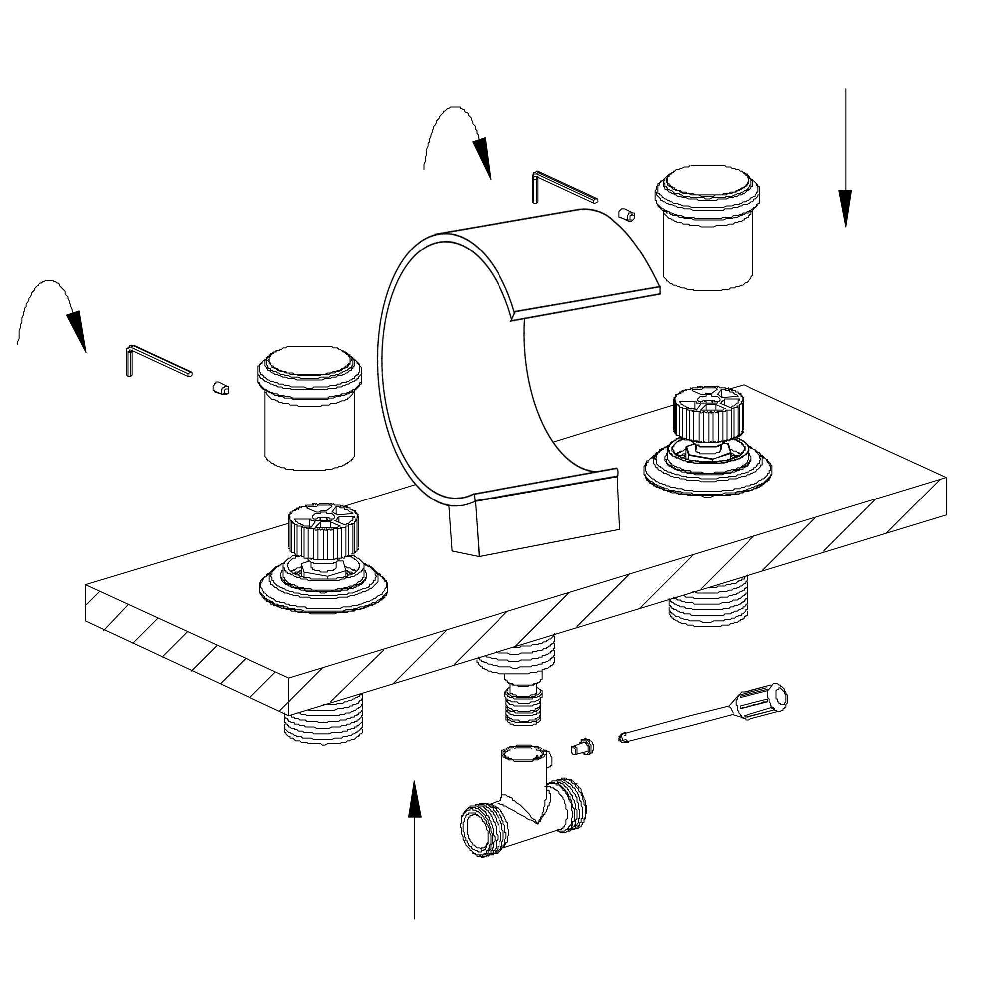 Installation Instructions for Waterfall Deck Mount Gold Bathroom